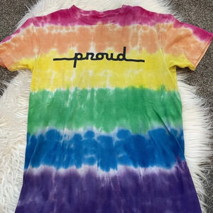 Unisex proud rainbow 🌈 tie-dye t-shirt Small